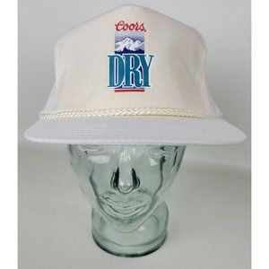 Vintage Coors Dry‎ Adjustable Hat White Off White Designer Award
